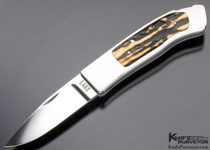 Ron Lake Custom Knife Custom Knife Stag Interframe Sierra Lockback #13939