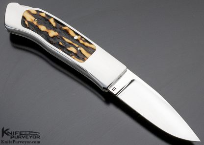Ron Lake Custom Knife  Custom Knife Stag Interframe Sierra Lockback - Image 4