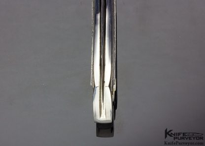 Ron Best Custom Knife Fluted, Stippled and Mirror Polished 416 Stainless Steel with 14Kt Gold Inlaid Automatic Lockback Dagger - Image 7