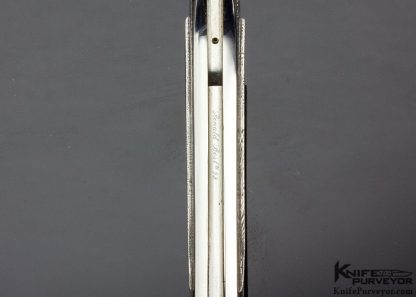 Ron Best Custom Knife Fluted, Stippled and Mirror Polished 416 Stainless Steel with 14Kt Gold Inlaid Automatic Lockback Dagger - Image 6