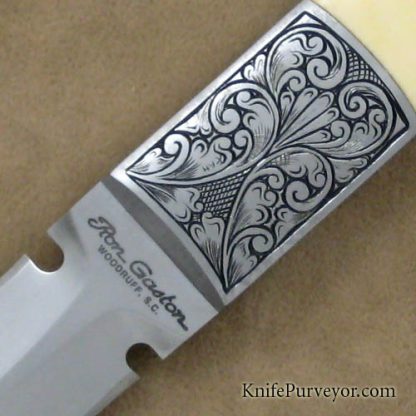 Ron Gaston Custom Knife Dagger Engraved by Fred Harrington - Image 3