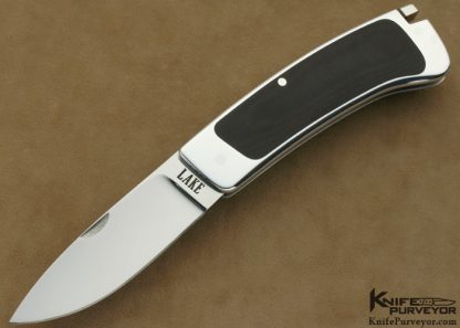 Ron Lake Custom Knife Burgundy Micarta & Aluminum Interframe Tail Lock