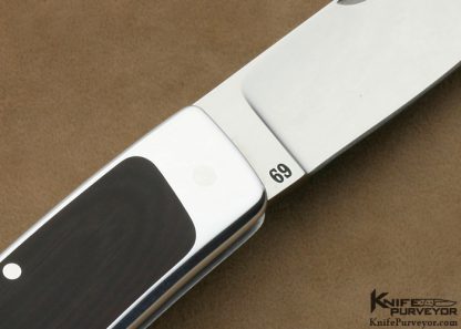 Ron Lake Custom Knife Burgundy Micarta & Aluminum Interframe Tail Lock - Image 3