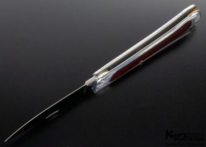 Ron Lake Custom Knife Burgundy Micarta & Aluminum Interframe Tail Lock Engraved in 1971 - Image 8