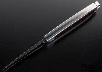 Ron Lake Custom Knife Burgundy Micarta & Aluminum Interframe Tail Lock Engraved in 1971 - Image 7