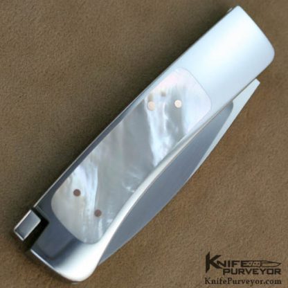 Ron Lake Custom Knife Mother of Pearl Tail Lock with Gold Toothpick - Image 3