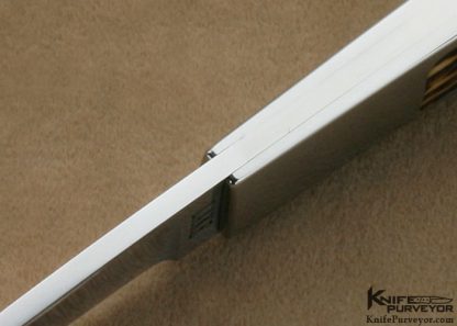 Ron Lake Custom Knife 18 Kt Gold Double Escutcheon Remington Jigged Bone Interframe Tail Lock With 18 Kt Gold Bale - Image 7
