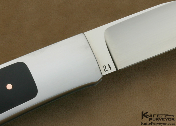 Ron Lake Custom Knife Cape Buffalo Horn Large Sierra with Rose Gold Bale - Image 4