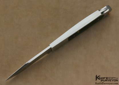 Ron Lake Custom Knife Cape Buffalo Horn Large Sierra with Rose Gold Bale - Image 5