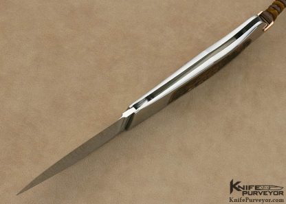 Ron Lake Custom Knife Jumbo Sierra Lockback Pipe Briar Wood Interframe with Rose Gold Pins, Escutcheon & Bail - Image 6