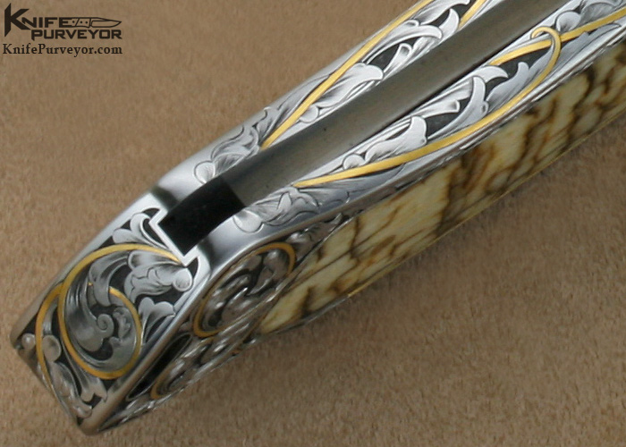 Ron Lake Custom Knife Presentation Grade Big Horn Sheep Horn Sierra Engraved by Ray Cover Jr. - Image 13
