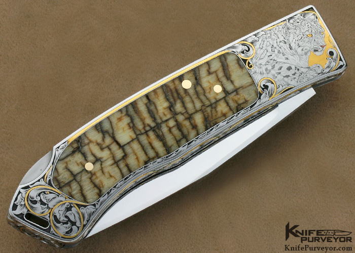 Ron Lake Custom Knife Presentation Grade Big Horn Sheep Horn Sierra Engraved by Ray Cover Jr. - Image 3