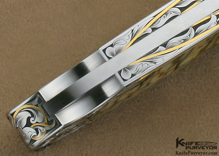Ron Lake Custom Knife Presentation Grade Big Horn Sheep Horn Sierra Engraved by Ray Cover Jr. - Image 11