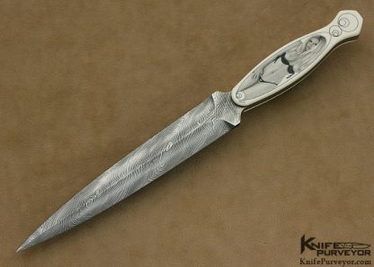Ron Luebke Jr. Custom Knife Sole Authorship Scrimshawed Pre-ban Elephant Ivory Dagger