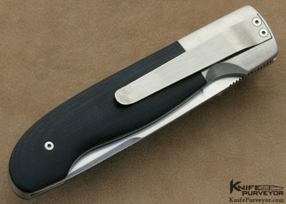 Ron Newton Custom Knife ATS-34, Titanium & Black Micarta Linerlock - Image 3