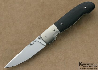 Ron Newton Custom Knife ATS-34, Titanium & Black Micarta Linerlock