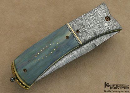 Ron Newton Custom Knife Sole Authorship Damascus Credit Card Auto - Image 3