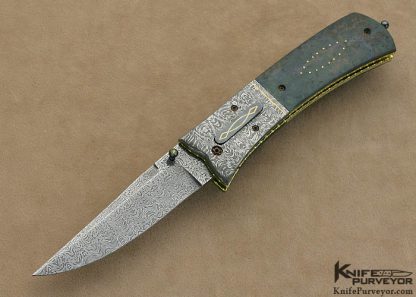 Ron Newton Custom Knife Sole Authorship Damascus Credit Card Auto