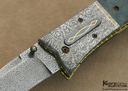 Ron Newton Custom Knife Sole Authorship Damascus Credit Card Auto - Image 2