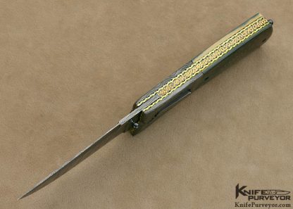 Ron Newton Custom Knife Sole Authorship Damascus Credit Card Auto - Image 5