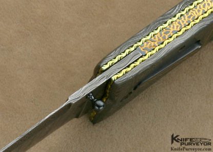 Ron Newton Custom Knife Sole Authorship Damascus Credit Card Auto - Image 6