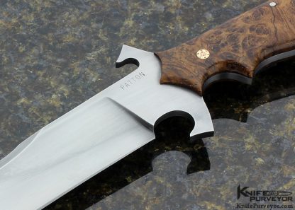 Rob Patton Custom Knife Hand Forged L-6 Steel with Maple Burl "Elias" Fighter - Image 2