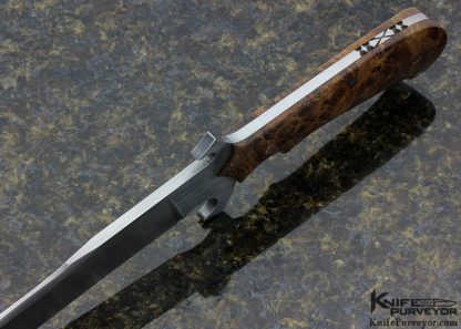 Rob Patton Custom Knife Hand Forged L-6 Steel with Maple Burl "Elias" Fighter - Image 5