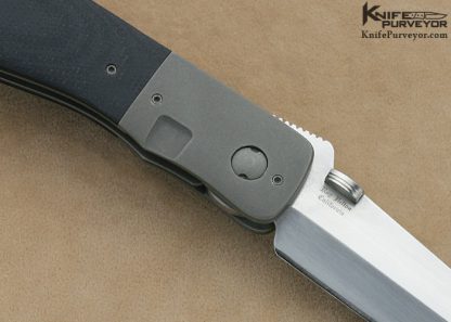 Roy Helton Custom Knife Left Handed G-10 Tanto Linerlock - Image 2