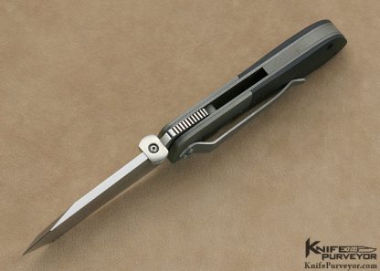 Roy Helton Custom Knife Left Handed G-10 Tanto Linerlock - Image 5
