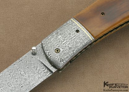 Kyle Royer Custom Knife Sole Authorship Damascus with 24Kt Gold Inlays Linerlock - Image 2