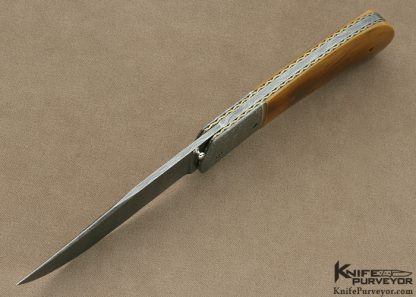 Kyle Royer Custom Knife Sole Authorship Damascus with 24Kt Gold Inlays Linerlock - Image 4