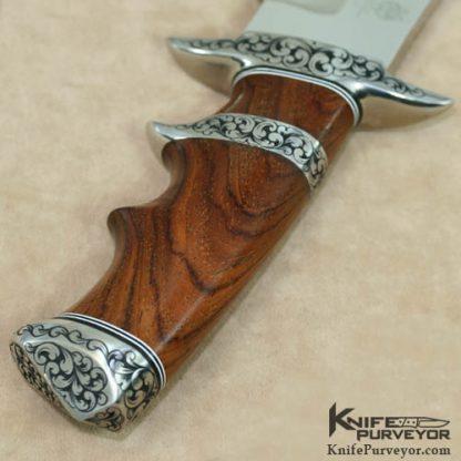 Ruffin Johnson Custom Knives Pair of Subhilt Upswept Fighters Engraved by Harry Limmings - Image 3