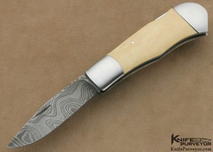 Russell Easler Custom Knife Damascus Lockback Folder