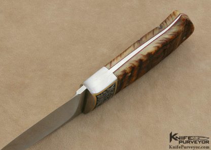 Russell Easler Custom Knife Engraved Ram's Horn Hunter - Image 7