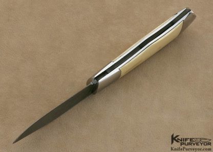 Russell Easler Custom Knife Mammoth Ivory Lockback Scrimmed by Ron Luebke Jr. - Image 7