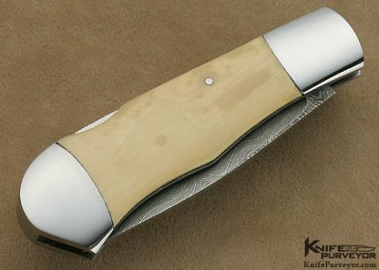 Russell Easler Custom Knife Mammoth Ivory Lockback Scrimmed by Ron Luebke Jr. - Image 4