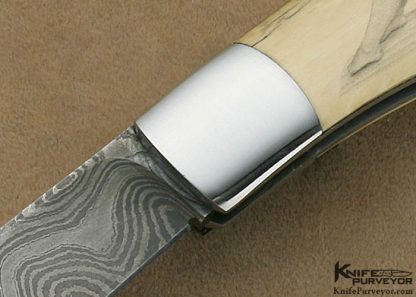 Russell Easler Custom Knife Mammoth Ivory Lockback Scrimmed by Ron Luebke Jr. - Image 2
