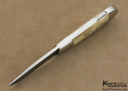 Russell Easler Custom Knife Mammoth Ivory Lockback Scrimmed by Ron Luebke Jr. - Image 5