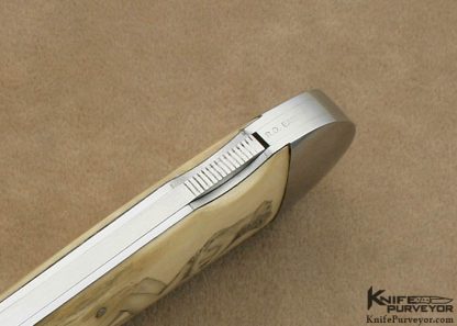 Russell Easler Custom Knife Mammoth Ivory Lockback Scrimmed by Ron Luebke Jr. - Image 6