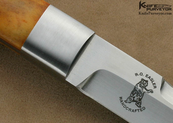 Russell Easler Custom Knife Amber Stag Fighter - Image 4