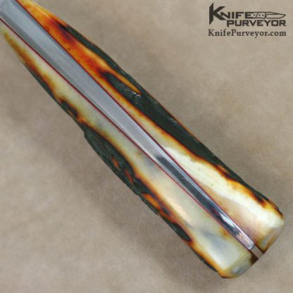 Bob Loveless Custom Knife Double Nude Logo Amber Stag Pinless Mini Wilderness - Image 5