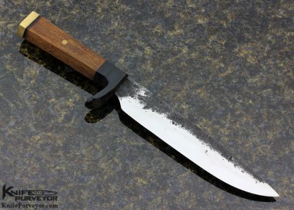 Ryu Lim Custom Knife Japanese Hunting Knife with Black Walnut and Buffalo Horn Spacer, Copper Cap - Image 3