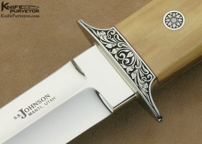 S.R. Johnson Custom Knife Julie Warenski Engraved Mammoth Ivory Fighter - Image 2