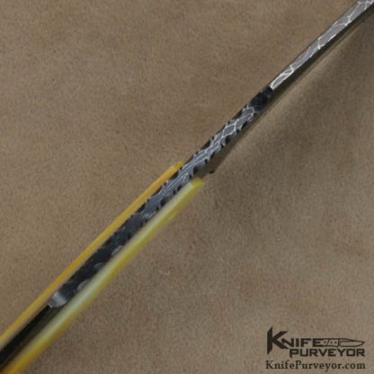 Stan Wilson Custom Knives South Sea Goldlip Pearl & Blued Devin Thomas Damascus Neck Knife - Image 4