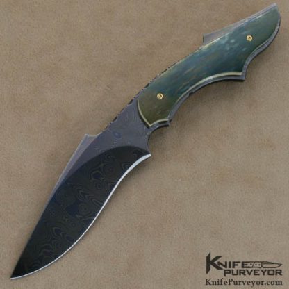 Stan Wilson Custom Knives Blue Blued Todd Fischer Damascus Neck Knife