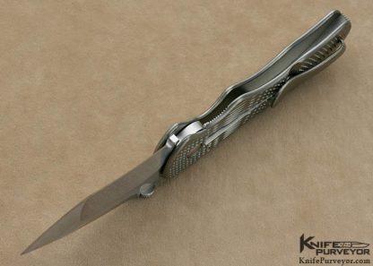 Sal Manaro Custom Knife Bullseye Textured Titanium Frame Lock with the Arrow Grind - Image 8