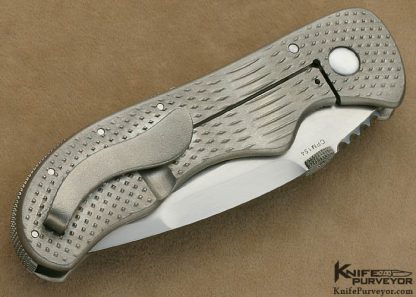 Sal Manaro Custom Knife Bullseye Textured Titanium Frame Lock with the Arrow Grind - Image 3