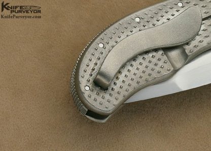 Sal Manaro Custom Knife Bullseye Textured Titanium Frame Lock with the Arrow Grind - Image 5