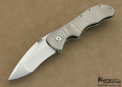 Sal Manaro Custom Knife Bullseye Textured Titanium Frame Lock with the Arrow Grind