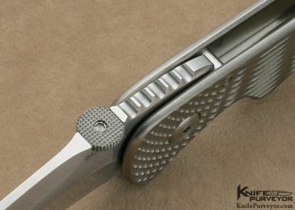 Sal Manaro Custom Knife Bullseye Textured Titanium Frame Lock with the Arrow Grind - Image 7